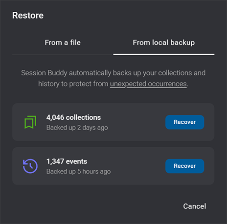 Local backup